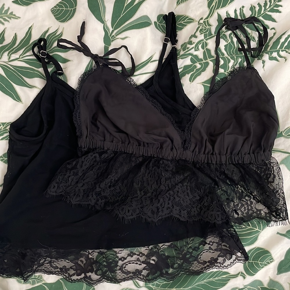 xs black flowy tanktops bundle